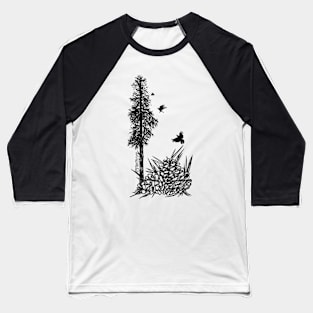 Pacific Northwest tree with crows and pinecones Baseball T-Shirt